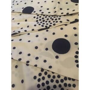 Long White and Blue Polka Dot Twirly Vintage Scarf
